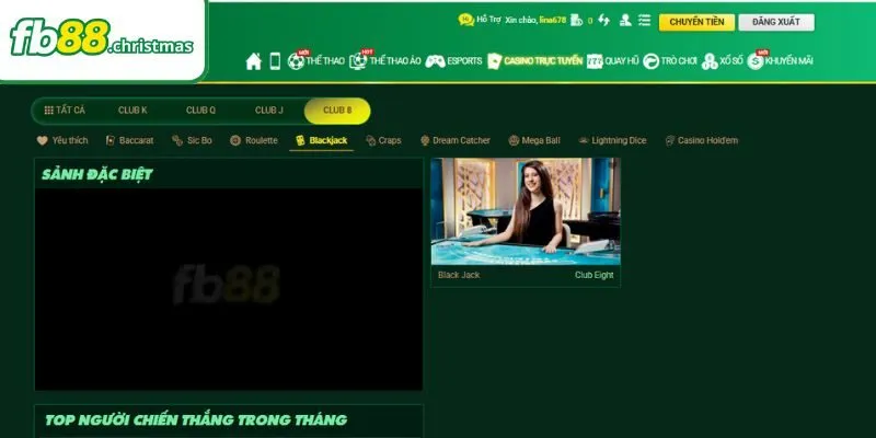 Blackjack được săn đón hàng tại casino FB88